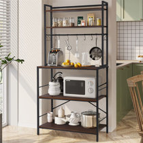 Bakers rack store with cabinet